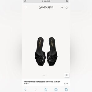 TRIBUTE MULES IN CROCODILE EMBOSSED LEATHER